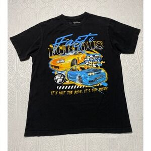 Fast & Furious Graphic T-Shirt Mens Large Black Supra Skyline Racing Movie Tee
